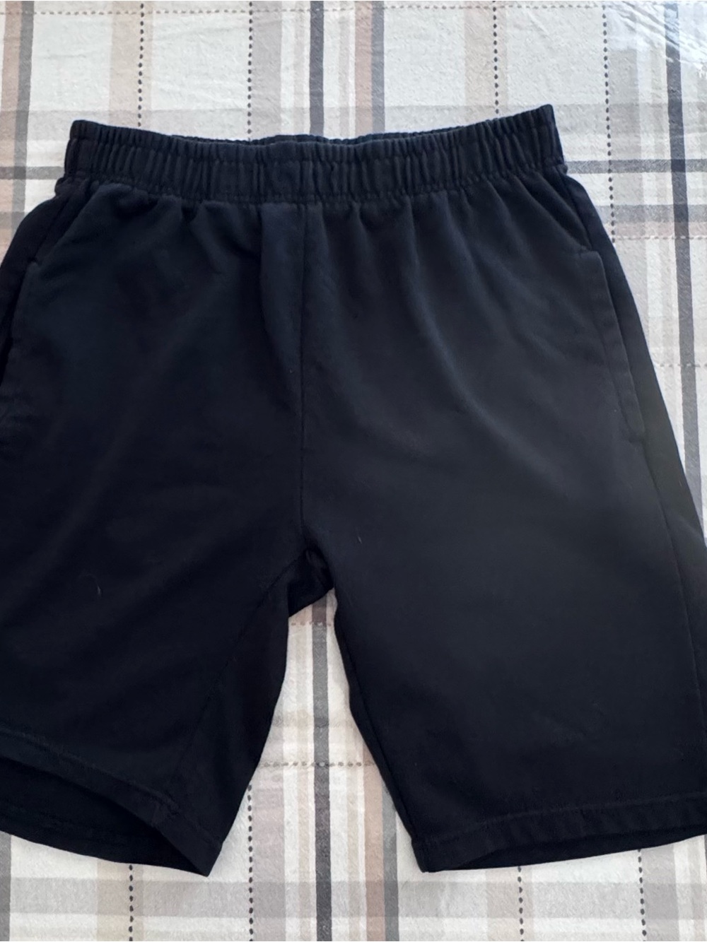 Men’s Black Elastic-Waist Lounge Shorts